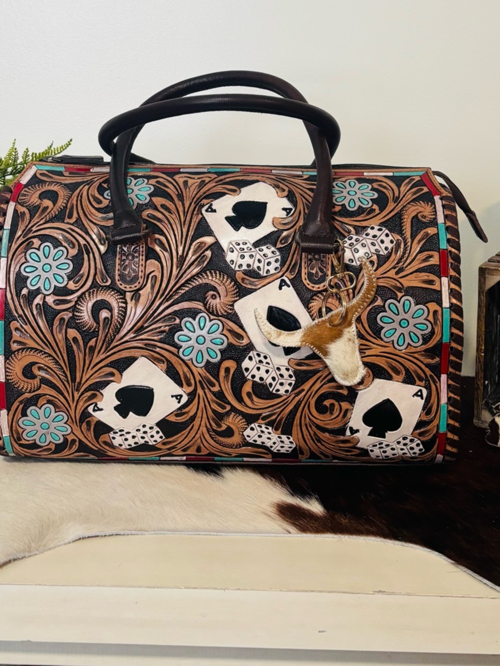 Leathered Tooled Playing Card Print Speedy